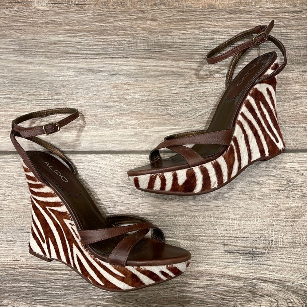 ALDO Y2K Zebra Wedges